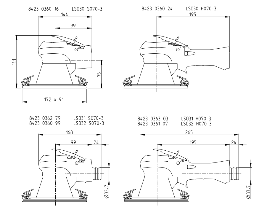 阿特拉斯LSO30 S070-3轨道磨砂机结构图 阿特拉斯LSO30 S070-3轨道磨砂机结构图